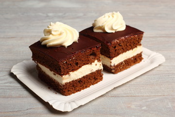 Cream Pie. Chocolate Sponge Cake filled with whipped cream.