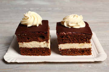 Cream Pie. Chocolate Sponge Cake filled with whipped cream.