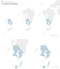 dotted Japan map, Kagoshima