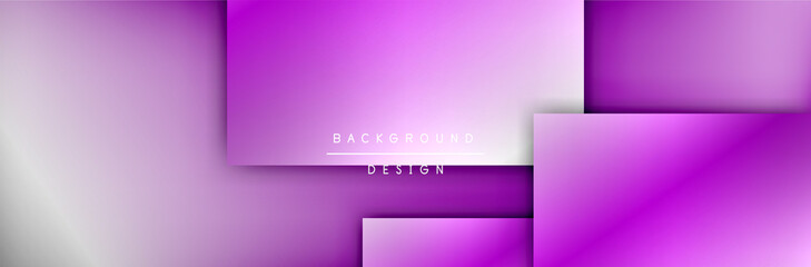 Square shapes composition geometric abstract background. 3D shadow effects and fluid gradients. Modern overlapping forms