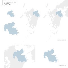 dotted Japan map, Oita