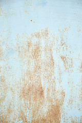 galvanized metal texture with old peeling paint. Metal background, copyspace. view from above