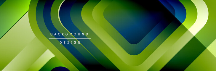 Round squares shapes composition geometric abstract background. Vector Illustration