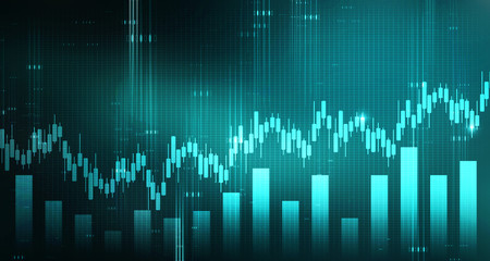 2d rendering Stock market online business concept. business Graph 