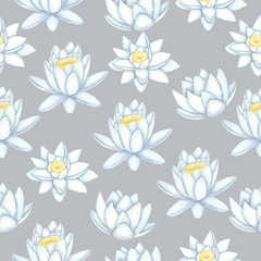 Pattern of white lilies