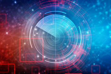 2d illustration Abstract futuristic electronic circuit technology background