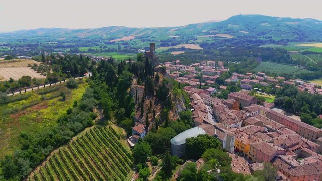 Aerial Drone Shot of Brisighella Ravenna Emilia Romagna Italy