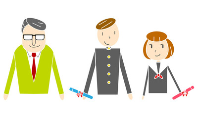 教師と生徒たち　卒業証書