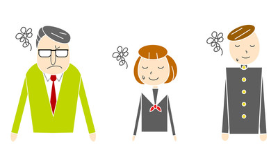 Naklejka premium 教師と生徒たち モヤモヤ