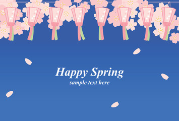 お花見　夜桜　背景　イラスト