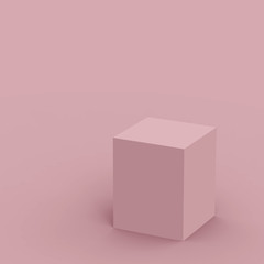 Fototapeta premium 3d violet mauve cube and box podium minimal scene studio background. Abstract 3d geometric shape object illustration render. Natural color tones.