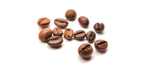 coffee, coffee beans on a white background