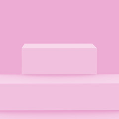 3d pink sweet stage podium scene minimal studio background. Abstract 3d geometric shape object illustration render. Display for cosmetic fashion and valentine product.