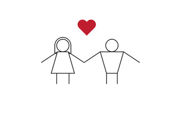 Man and woman holding hands,two people in love