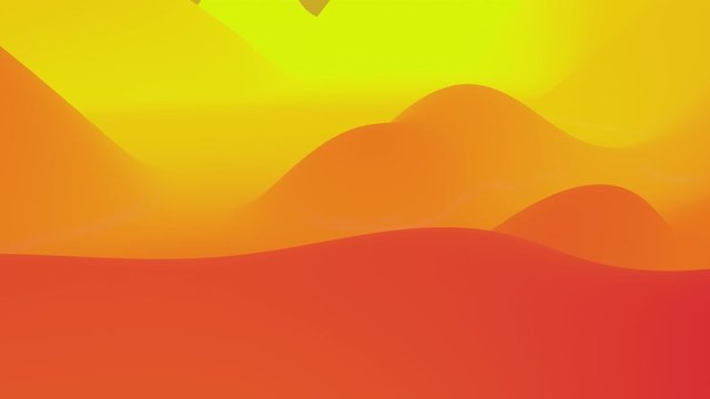 4k seamless loop, abstract fluid red yellow gradients, inner glow wavy surface. Beautiful warm color gradients as abstract liquid background, smooth animation. 3d in flat pleasant modern style 69