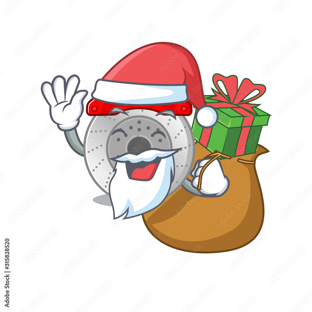 Canvas Prints Santa car brake Cartoon character design having box of gift