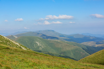 Fototapeta na wymiar Panoramic view from Vezhen peak, western Balkan Mountains, 2198m high.