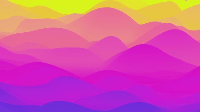 4k seamless loop with abstract fluid fiolet gradients, inner glow wavy surface. Beautiful color gradients as abstract liquid background, smooth animation. 3d in flat pleasant modern style