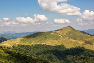 Panoramic view from Vezhen peak, western Balkan Mountains, 2198m high.