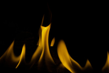 Yellow flames on black background