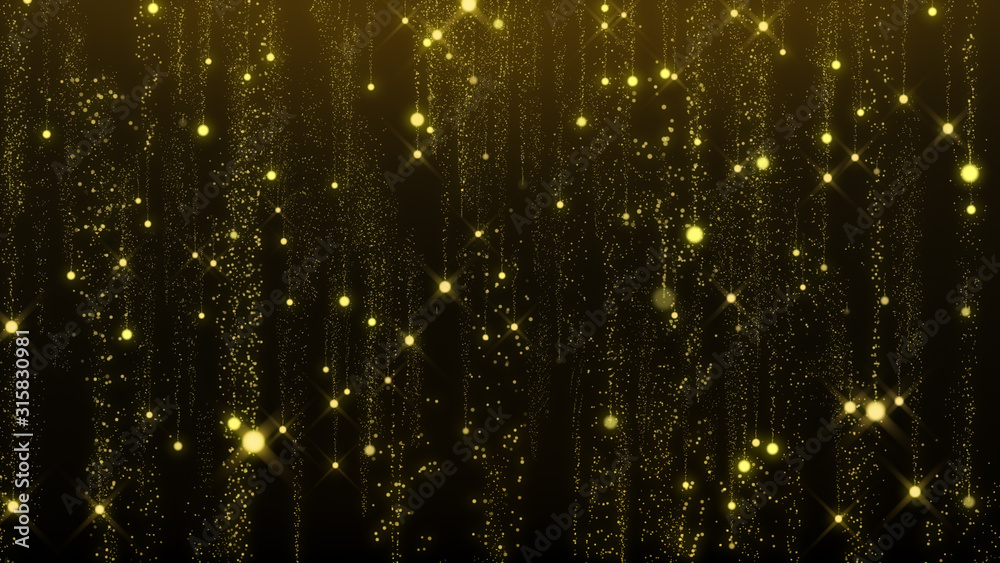 Canvas Prints abstract gold magic light trail particle dust glittering background camera fly through sparkling sta
