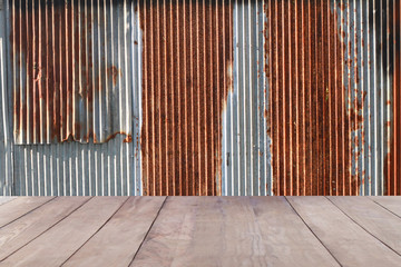 Wooden board empty table in front of blurred background. Perspective brown wood table over  blurred background - can be used mock up for display or montage your products. 