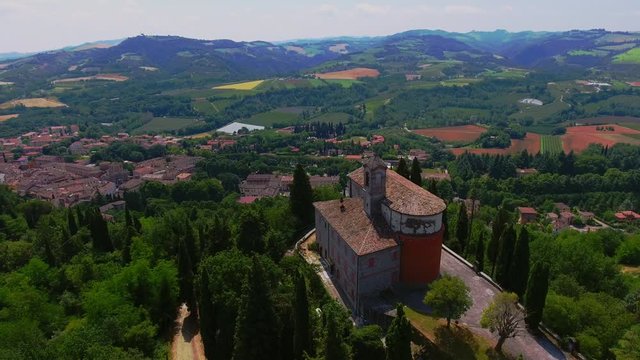 Aerial Drone Shot of Brisighella Ravenna Emilia Romagna Italy