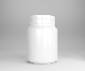 Plastic bottle for nose, throat, capsule, pills isolated on a white background. 3D illustration