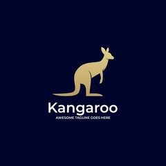 Vector Logo Illustration Kangaroo Silhouette