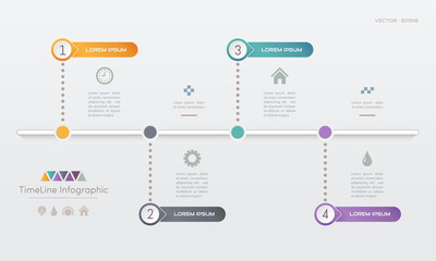 Infographics design template with icons, process diagram, vector eps10 illustration