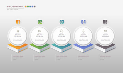 Infographics design template with icons, process diagram, vector eps10 illustration