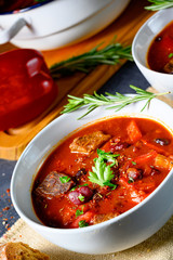 Spicy Mexican style beef with beans