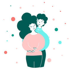 Loving couple, hug, happy together. Valentine s Day.