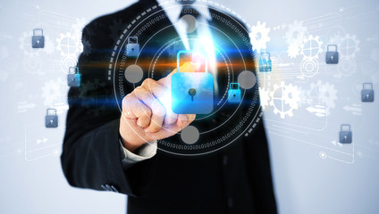 Cyber security , network protection , Internet security online concept