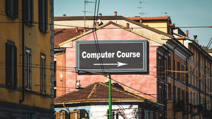 Obraz premium Street Sign COMPUTER COURSE