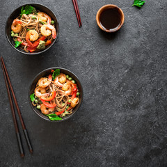 Shrimp soba noodles