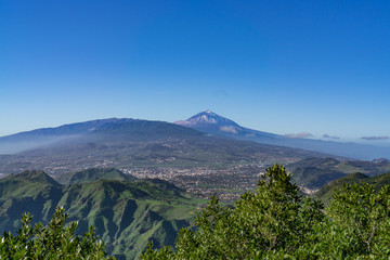 At the Pico del Ingles viewpoint on Tenerife, Spain with a view of the beautiful mountain landscape...