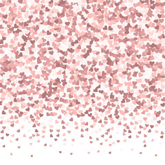 Pink heart love confettis. Valentine's day gradien