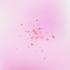 Red heart love confettis. Valentine's day explosio