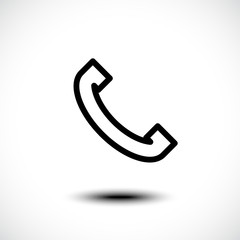 Phone call sign line icon. Vector illustration