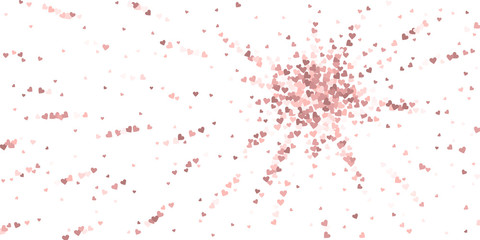Pink heart love confettis. Valentine's day explosi