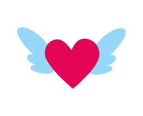 heart love with wings icon