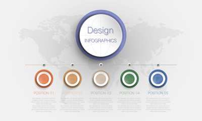 circle infographic, Vector illustration with 5 options can be used for business, plans, educations, workflow or diagrams