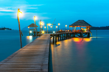 Paradise. Vacations And Tourism Concept. Tropical Resort. Jetty on Koh Mak Island, Trad, Thailand