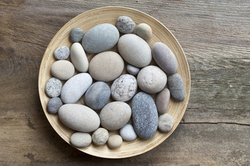 Flatlay With Collection Of Pebble