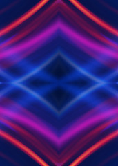 Dark abstract futuristic background. Neon lines glow. Neon lines, shapes. Multi-colored glow, blurry lights, bokeh. Empty stage background