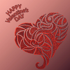 Valentine's day red heart card