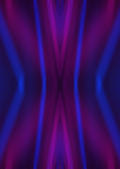 Dark abstract futuristic background. Neon lines glow. Neon lines, shapes. Multi-colored glow, blurry lights, bokeh. Empty stage background
