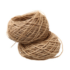 Hemp rope on white background