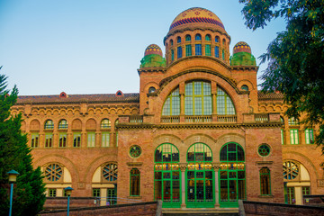 Obraz premium BARCELONA, SPAIN - January 6, 2019: Hospital de La Santa Creu i Sant Pau in Barcelona, Spain. Barcelona is known as an Artistic city located in the east coast of Spain..